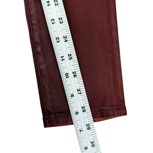 AG Farrah High Rise Ankle Skinny Coated Jeans Size 26R – Rich Crimson 29” Inseam - Picture 7 of 10